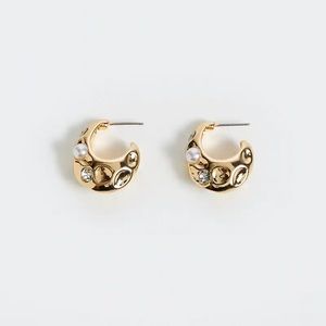 Mango Pearl-effect Crystal Earrings, Brand New!